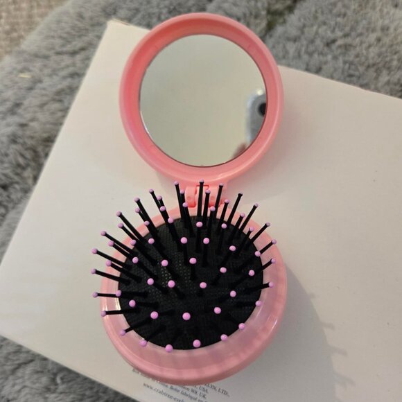 NEW Pink bow Compact mirror compact hair brush - Picture 9 of 12